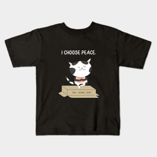 I Choose Peace Cat Yoga Kids T-Shirt